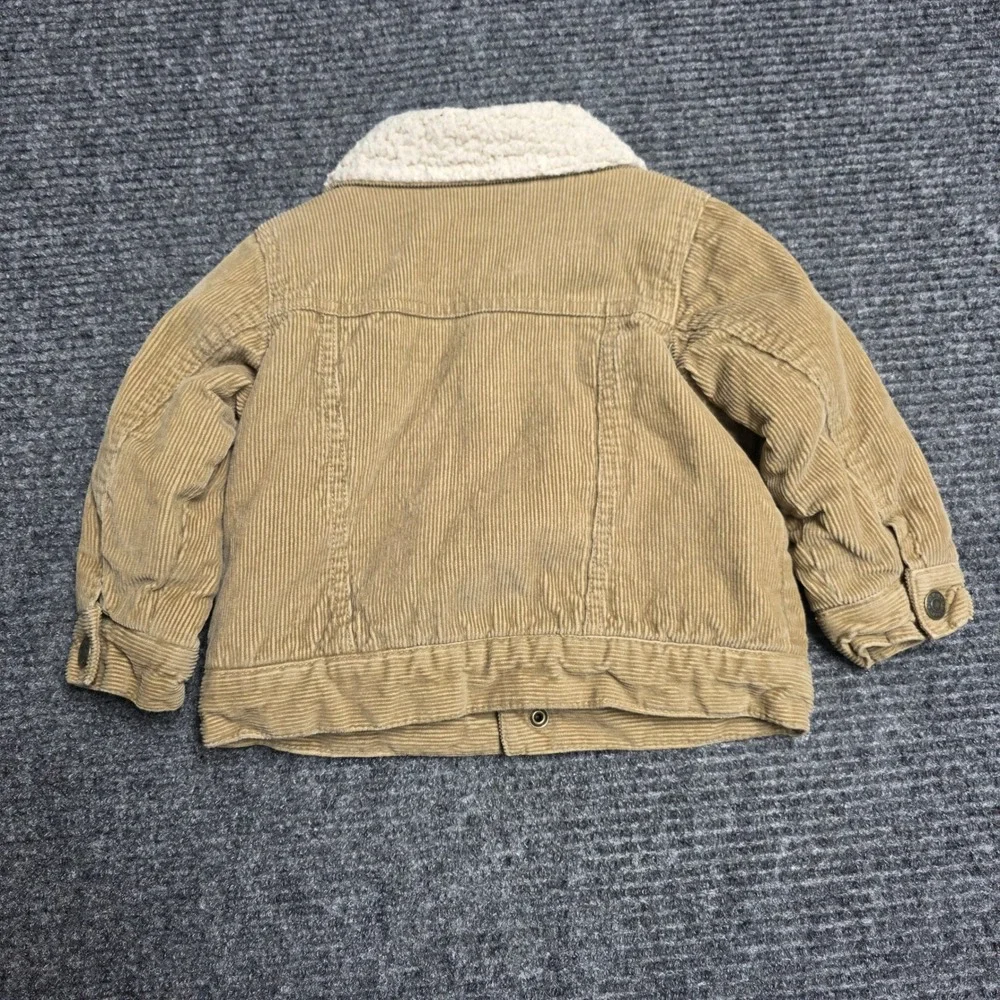 Old Navy Corduroy Sherpa Lined Trucker Jacket‎ Boy's Size 12-18M Tan Button Up